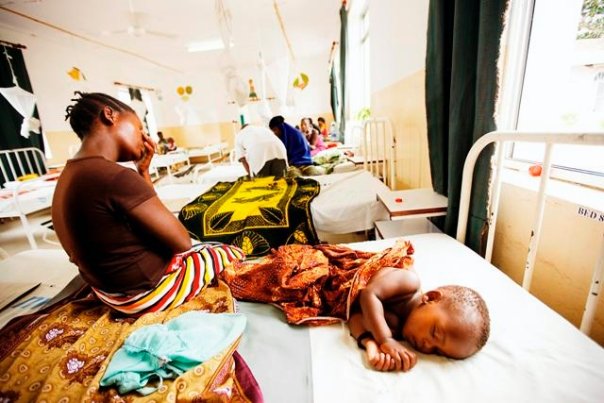 Child in African Hospital - Copyright (Malaria No More)
