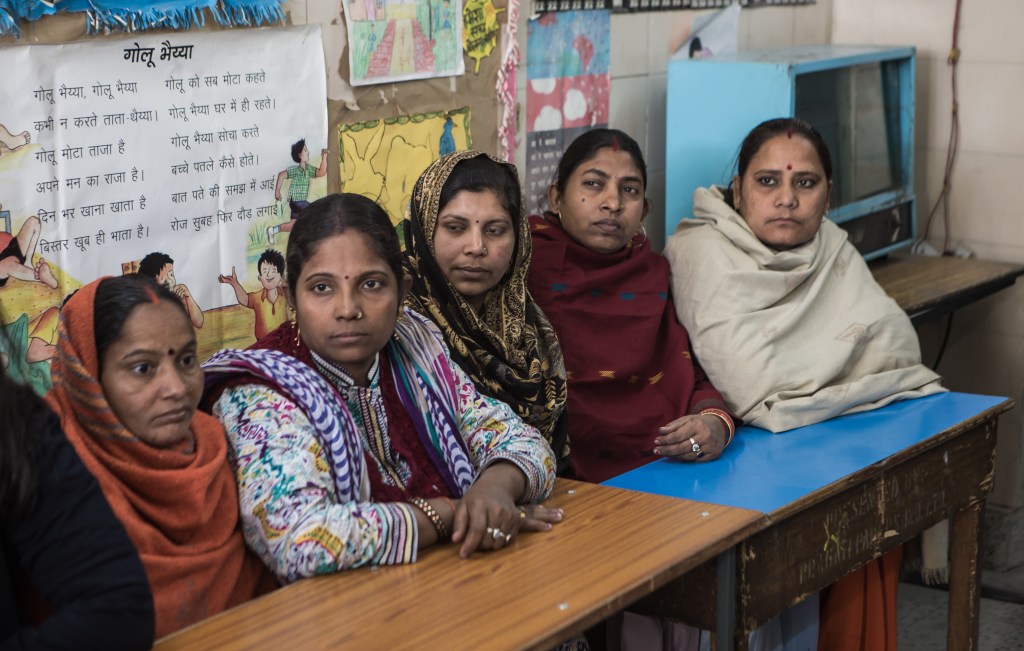 Women gather to discuss the role of women and young girls in India. Engaging different generations of women is a critical component of the Inrani’s Light Foundation/PSI India Wajood Program to combat gender based violence.