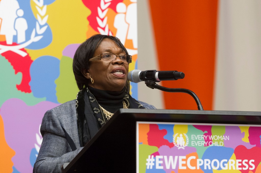 Esther Lungu, First Lady of the Republic of Zambia, addresses the high-level event of Every Woman Every Child titled “Saving Lives, Protecting Futures”. Every Woman Every Child is a movement that mobilizes national and international action for the implementation of the September 2010 Global Strategy for Women’s and Children’s Health. UN Photo/Mark Garten